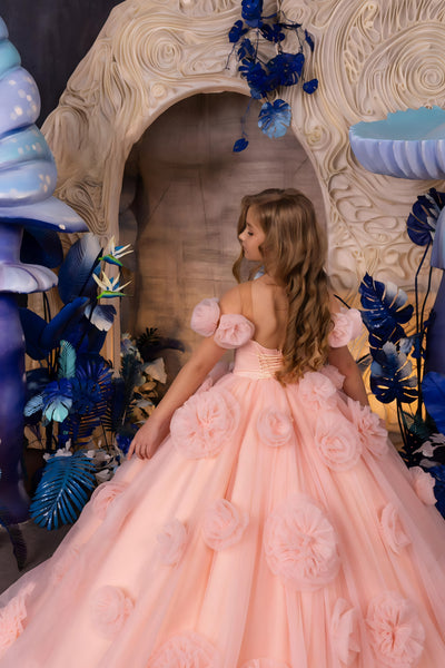Zarina Peach Girls Pageant Dress – Fashion Couture Gown