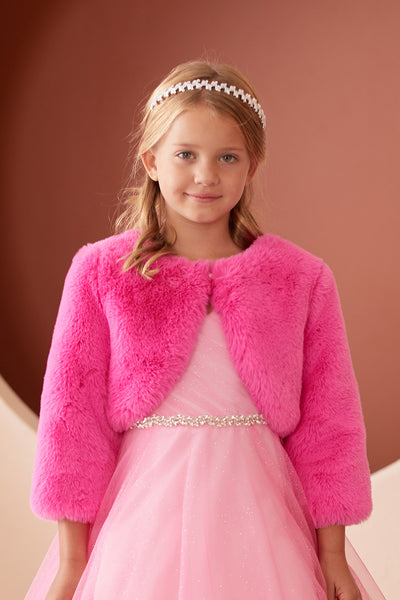 Melanie Faux Fur Communion Jacket