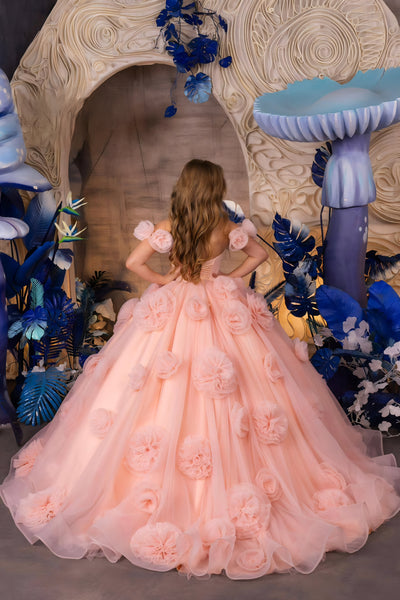 Zarina Peach Girls Pageant Dress – Fashion Couture Gown