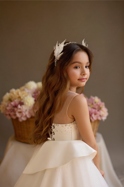Luxury Flower Girl Dress for Wedding | Pentelei Couture Gown | Designer Kids Ball Gown