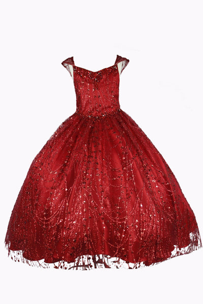 Kira Sparkling Sequin Ball Gown - Blush & Silver Elegance