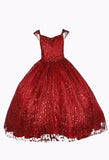 Kira Sparkling Sequin Ball Gown - Blush & Silver Elegance