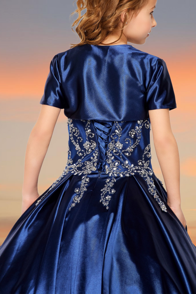 Amara Scarlet Satin Pageant Gown – Girls Special Occasion