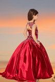 Amara Scarlet Satin Pageant Gown – Girls Special Occasion