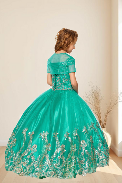 Jade Green Princess Ball Gown | Girls Pageant & Special Occasion