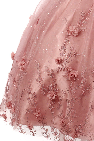 Girls Pageant Dress Floral Ball Gown Floor Length Special Occasion Dress