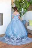 Girls Mini Quince Flower Girl Pageant 3D Floral Embroidered Glitter Tulle Gown