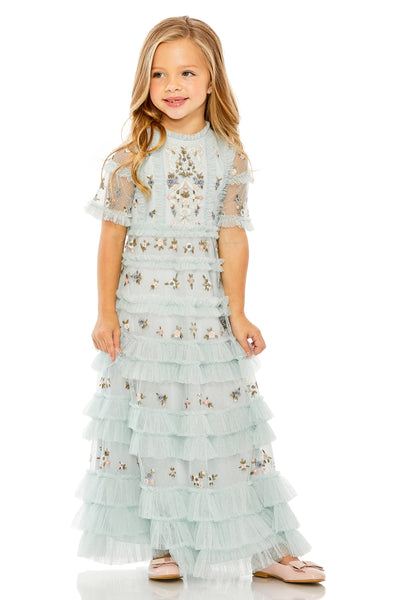 MAC DUGGAL Girls Luxury Couture Easter Birthday Party Wedding Tulle Dress