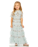 MAC DUGGAL Girls Luxury Couture Easter Birthday Party Wedding Tulle Dress