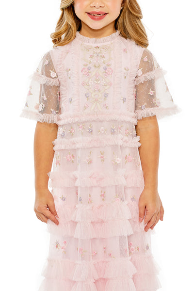 MAC DUGGAL Girls Luxury Couture Easter Birthday Party Wedding Tulle Dress