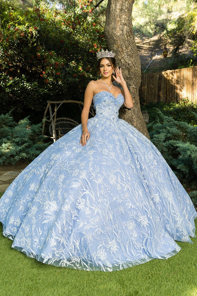 Celeste Glitter Lace Quinceañera Gown | Blush Collection