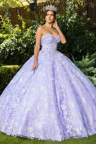 Celeste Glitter Lace Quinceañera Gown | Blush Collection