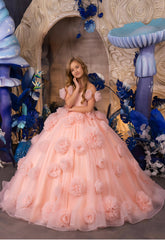 Zarina Peach Girls Pageant Dress – Fashion Couture Gown