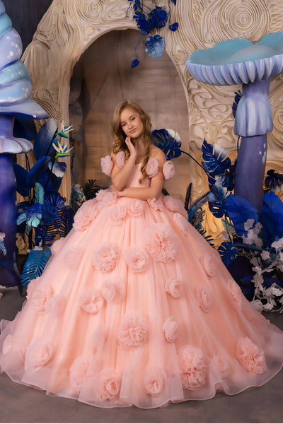 Zarina Peach Girls Pageant Dress – Fashion Couture Gown
