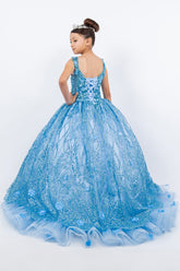 Stunning Aidan Flower Girl Dress with Lace Appliques and Tulle Skirt
