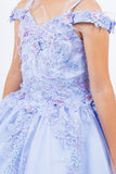 Camilia 3D Floral Embroidered Lace Tulle Pageant Dress
