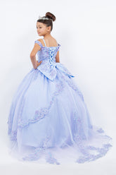 Camilia 3D Floral Embroidered Lace Tulle Pageant Dress