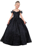 Nyra Glitter Off The Shoulder Pageant Gown for Girls - Shine at Every Event