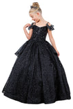 Nyra Glitter Off The Shoulder Pageant Gown for Girls - Shine at Every Event
