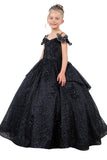 Nyra Glitter Off The Shoulder Pageant Gown for Girls - Shine at Every Event