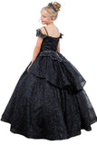 Nyra Glitter Off The Shoulder Pageant Gown for Girls - Shine at Every Event