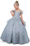Nyra Glitter Off The Shoulder Pageant Gown for Girls - Shine at Every Event