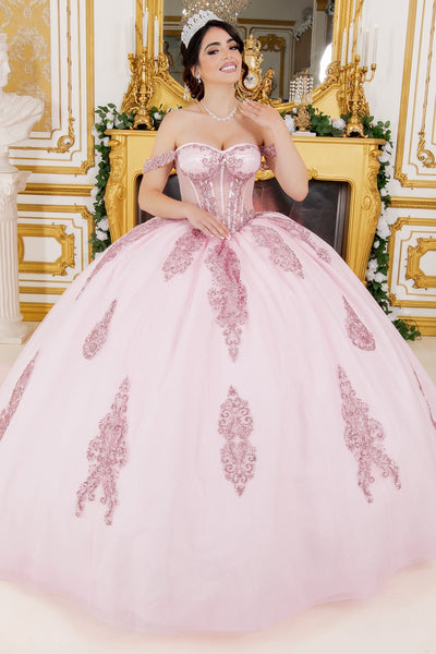 Royal Scroll Beaded Quinceañera Ball Gown | Blush Collection