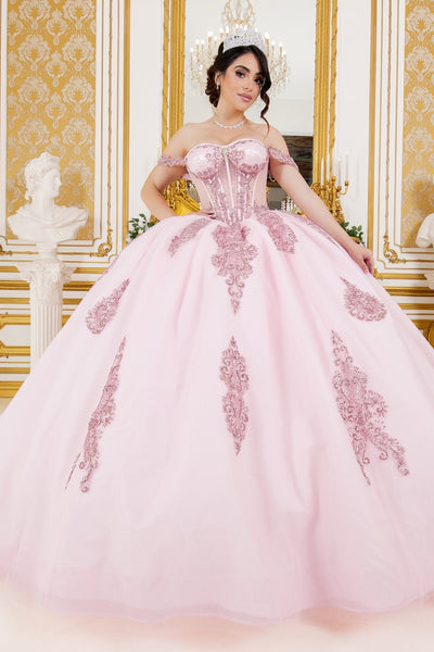 Royal Scroll Beaded Quinceañera Ball Gown | Blush Collection