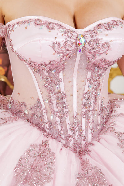 Royal Scroll Beaded Quinceañera Ball Gown | Blush Collection