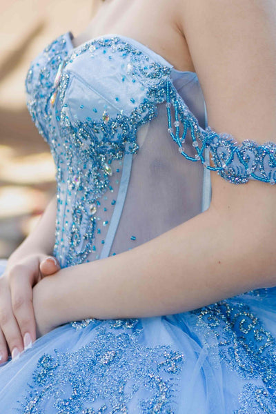 Royal Scroll Beaded Quinceañera Ball Gown | Blush Collection