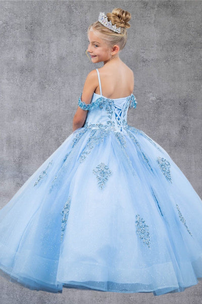 Elegant Blue Princess Pageant Dress – Girls’ Ball Gown