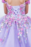Leah Lilac Girls’ Pageant Dress – Floral Elegance for Special Events