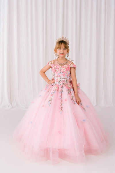 Leah Lilac Girls’ Pageant Dress – Floral Elegance for Special Events