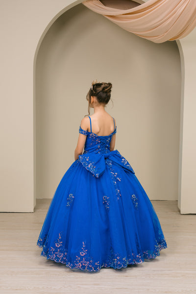 Elara Belle Girls Pageant Dress | Flower Girl Ball Gown