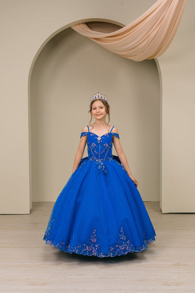 Elara Belle Girls Pageant Dress | Flower Girl Ball Gown