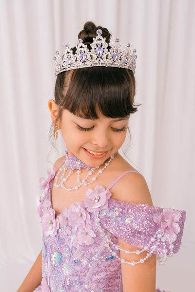 Yellow Girls Pageant Dress with Train & Bow