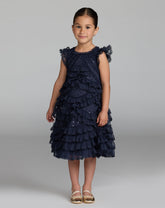 Mac Duggal Girls Special Occasion Ruffle Dress