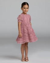 Girls Pink Ruffle Dress | Mac Duggal Couture