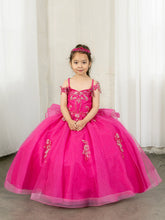 Girls Floor Length Glitter Tulle Party Pageant Dress