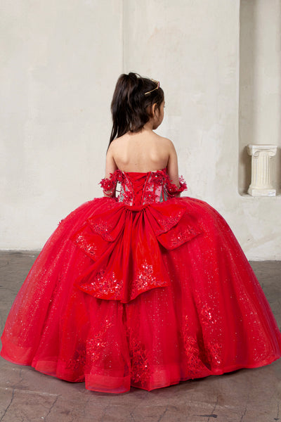 Amaris Glitter Princess Dress – Girls Fuchsia Ball Gown