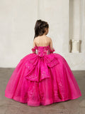 Amaris Glitter Princess Dress – Girls Fuchsia Ball Gown