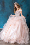 Special Occasion Beaded Off The Shoulder Chiffon Gown For Quince