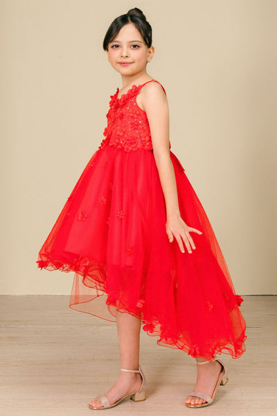 Floral Breeze Hi-Low Girls Dress | Short Front Tulle Party Dress