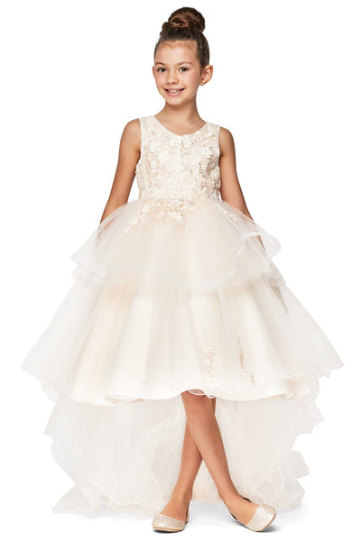 Rosalinde Grace Hi-Lo Girls Pageant Dress | Blush Kids