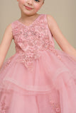 Rosalinde Grace Hi-Lo Girls Pageant Dress | Blush Kids