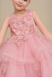 Rosalinde Grace Hi-Lo Girls Pageant Dress | Blush Kids
