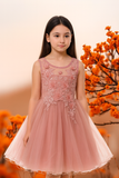 Rosalie Pink Floral Tulle Dress | Girls Special Occasion Dress