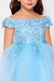 Lila Grace Girls Off-Shoulder Tulle Pageant Dress