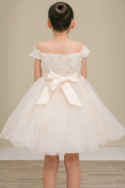 Lila Grace Girls Off-Shoulder Tulle Pageant Dress