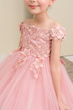 Lila Grace Girls Off-Shoulder Tulle Pageant Dress